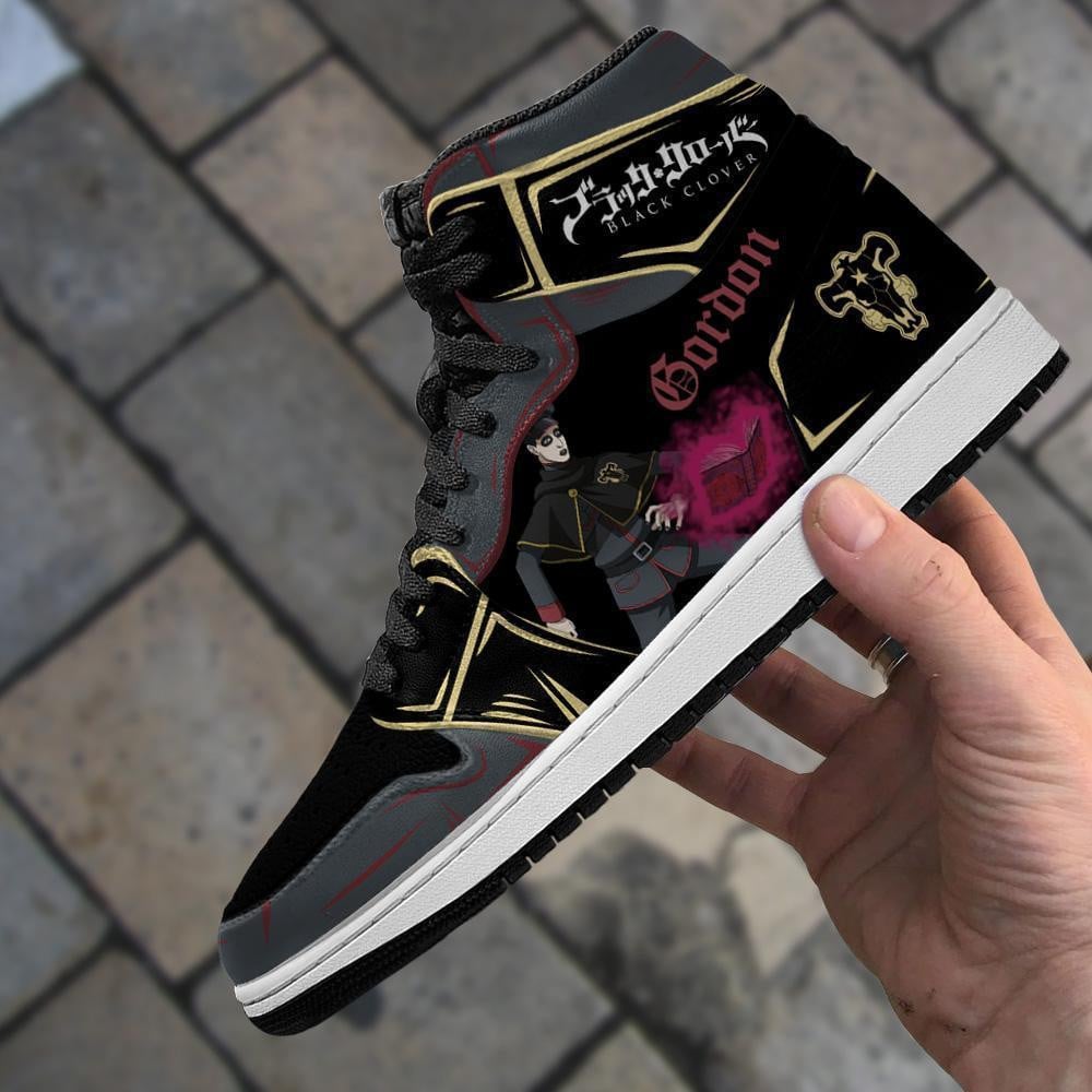 Black Bull Gordon Agrippa JD1s Sneakers Black Clover Anime Shoes, Air Jordan Hightop