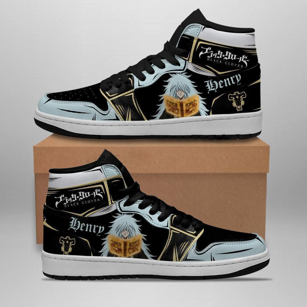 Black Bull Henry Black Clover Anime 1 High Top Air Jordan Sneaker, Air Jordan Hightop