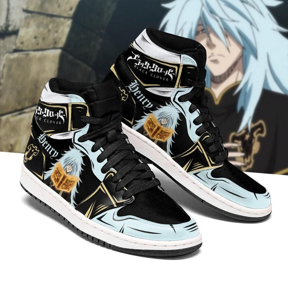Black Bull Henry Black Clover Anime 1 High Top Air Jordan Sneaker, Air Jordan Hightop