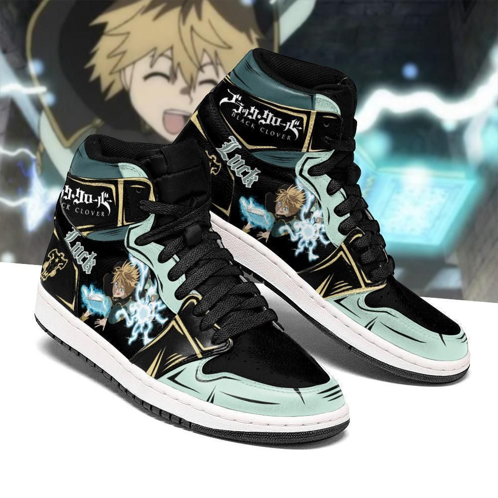 Black Bull Luck Voltia Black Clover Anime 1 High Top Air Jordan Sneaker, Air Jordan Hightop