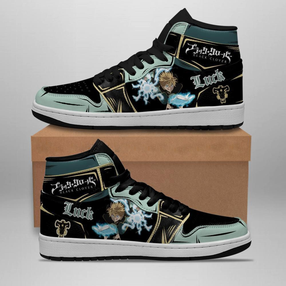 Black Bull Luck Voltia Black Clover Anime 1 High Top Air Jordan Sneaker, Air Jordan Hightop