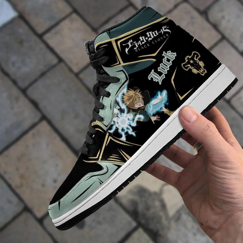 Black Bull Luck Voltia JD1s Sneakers Black Clover Anime Shoes, Air Jordan Hightop
