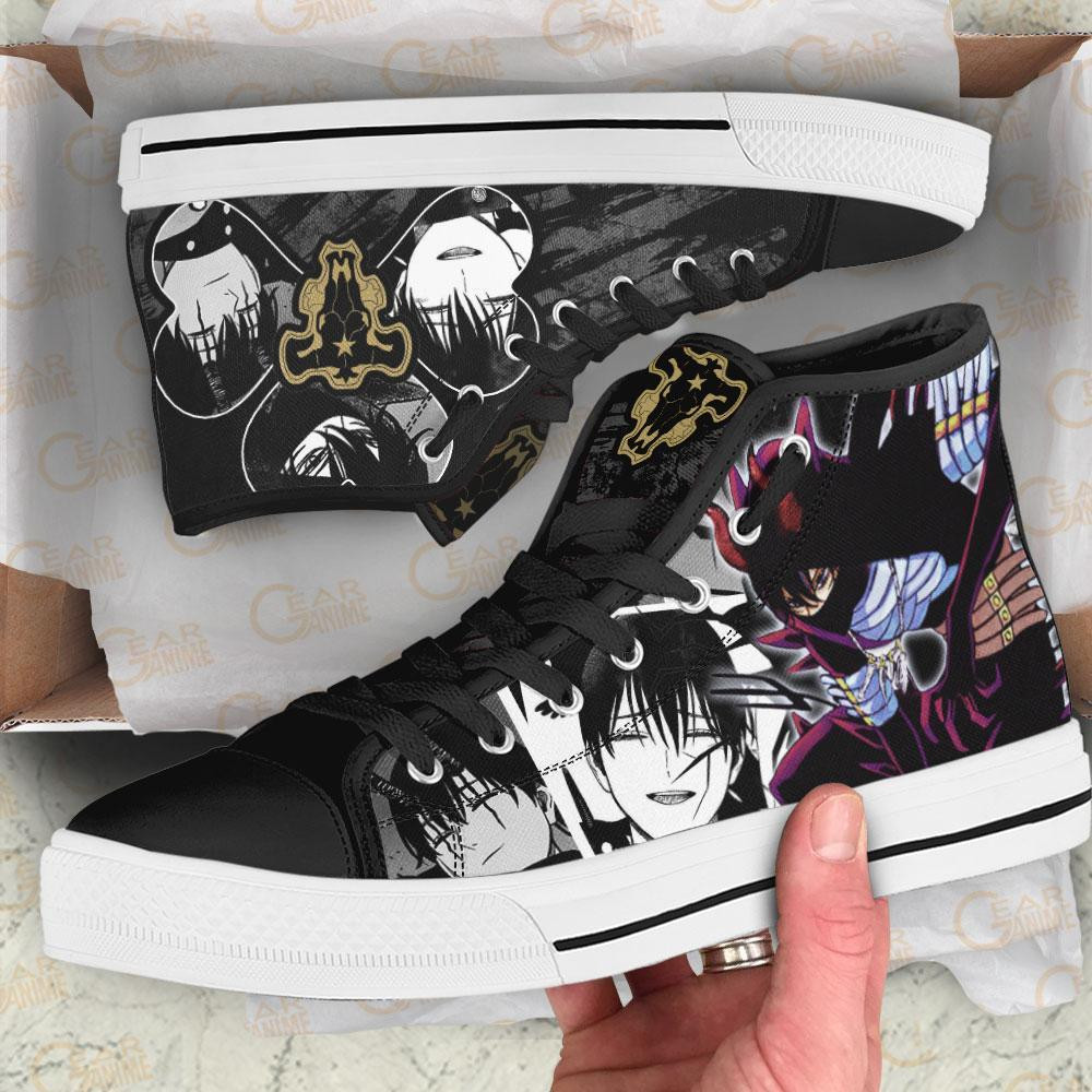 Black Bull Nacht Faust High Top Shoes Custom Manga Black Clover Anime Sneakers