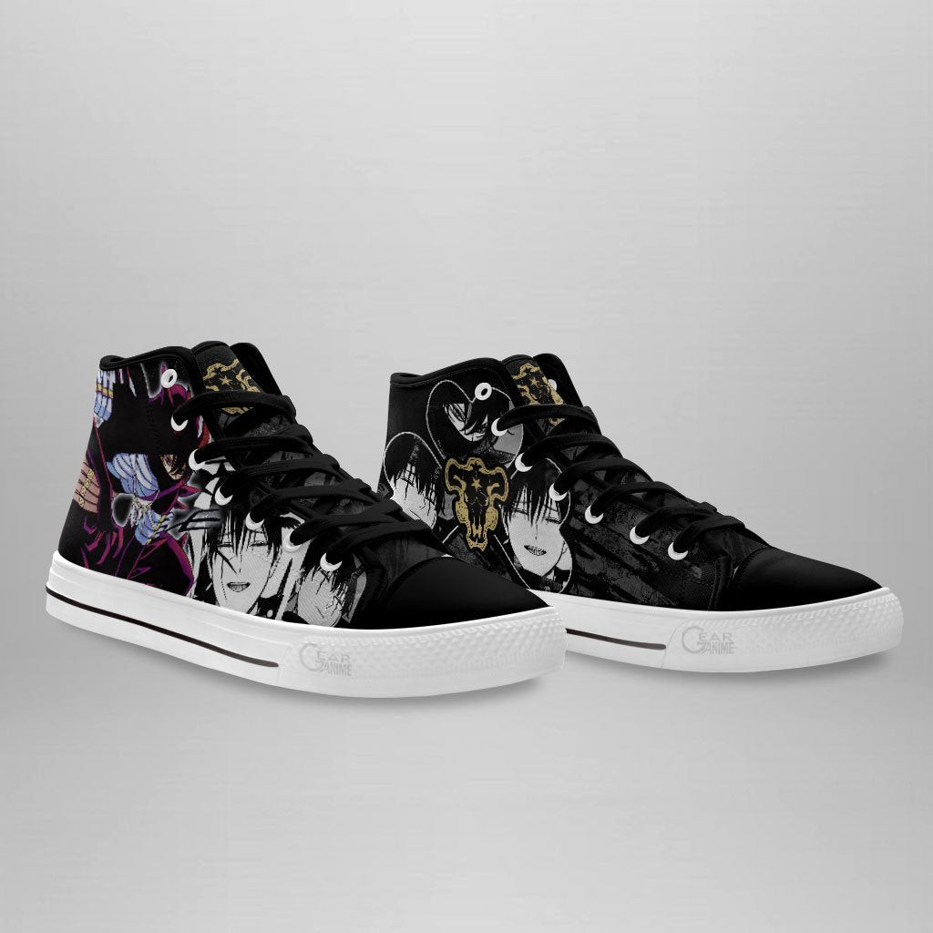 Black Bull Nacht Faust High Top Shoes Custom Manga Black Clover Anime Sneakers
