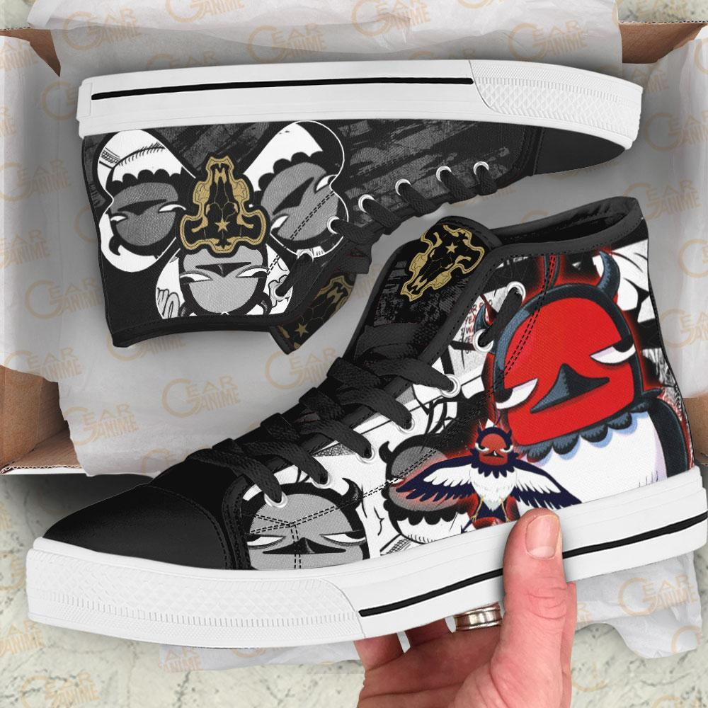 Black Bull Nero High Top Shoes Custom Manga Black Clover Anime Sneakers