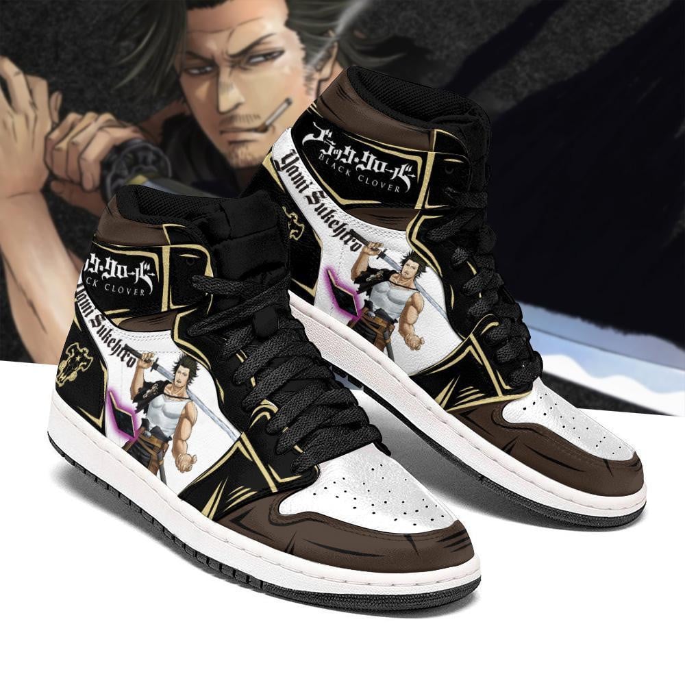 Black Bull Yami Grimore JD1s Sneakers Black Clover Anime Shoes, Air Jordan Hightop