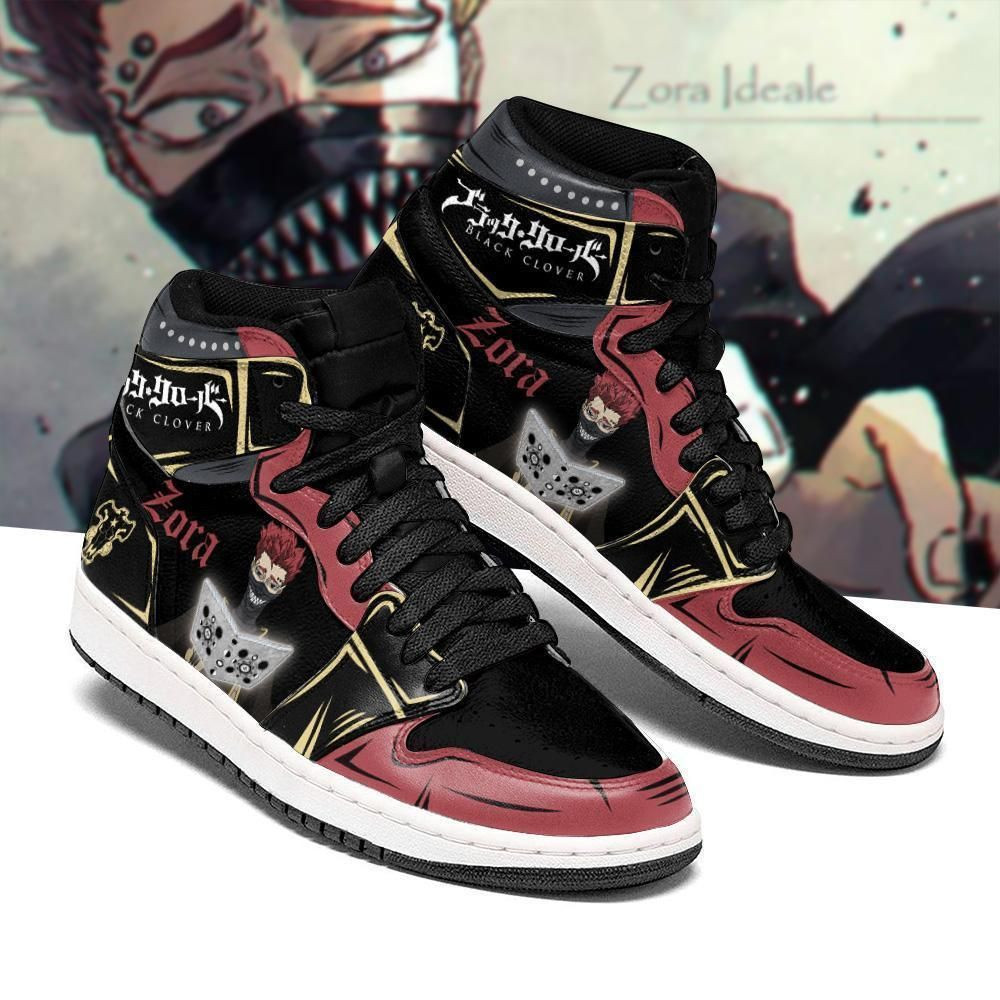 Black Bull Zora Ideale Black Clover Anime 1 High Top Air Jordan Sneaker, Air Jordan Hightop