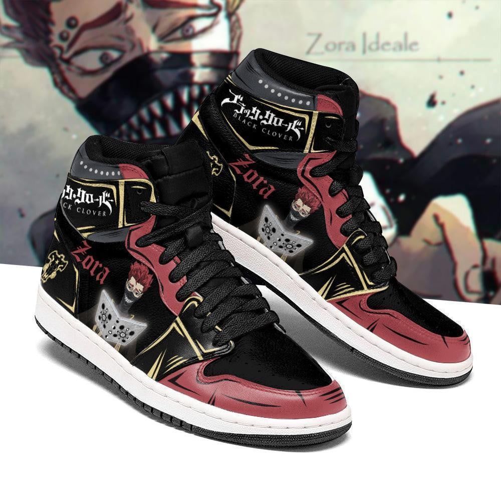 Black Bull Zora Ideale JD1s Sneakers Black Clover Anime Shoes, Air Jordan Hightop