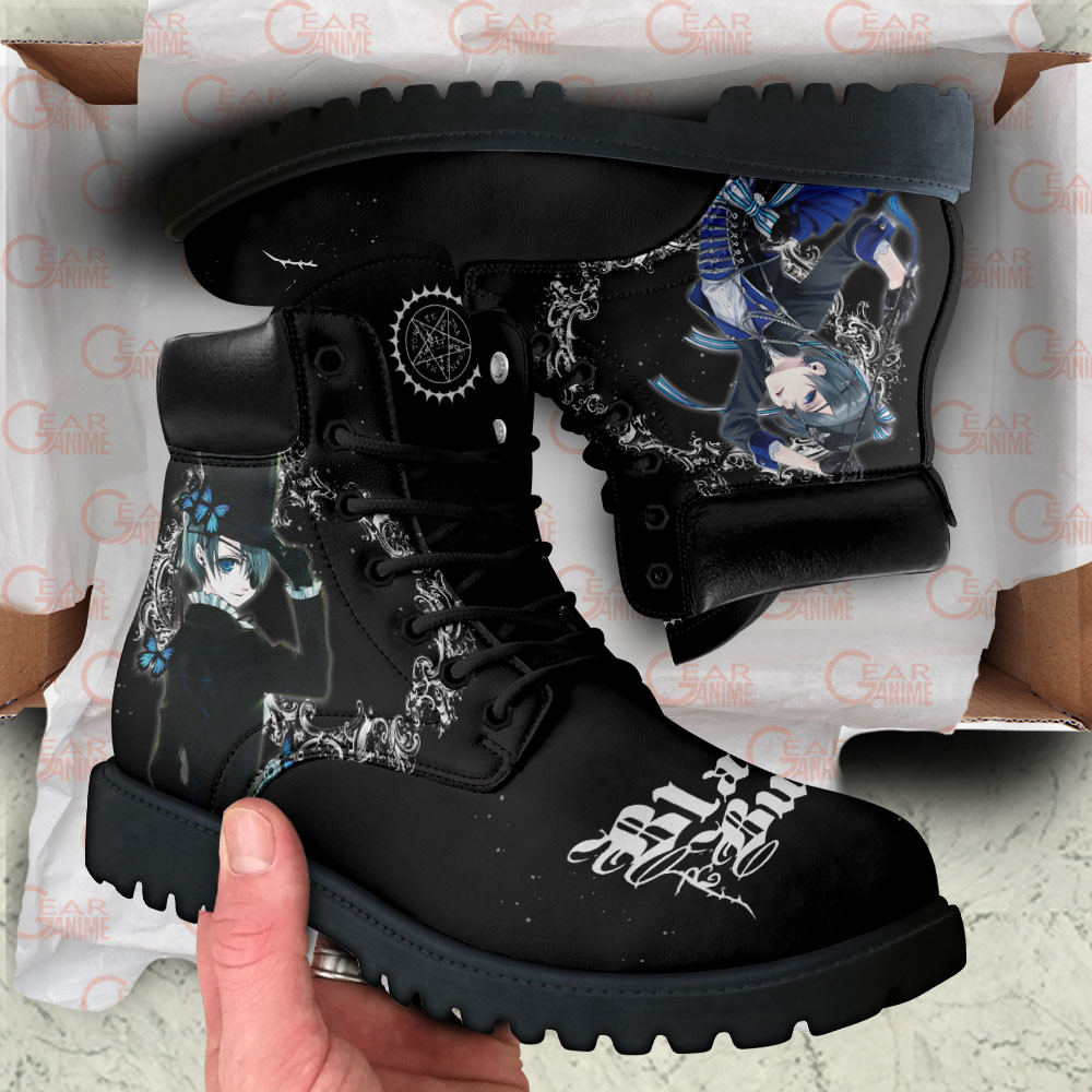 Black Butler Ciel Phantomhive Boots Anime Custom Shoes