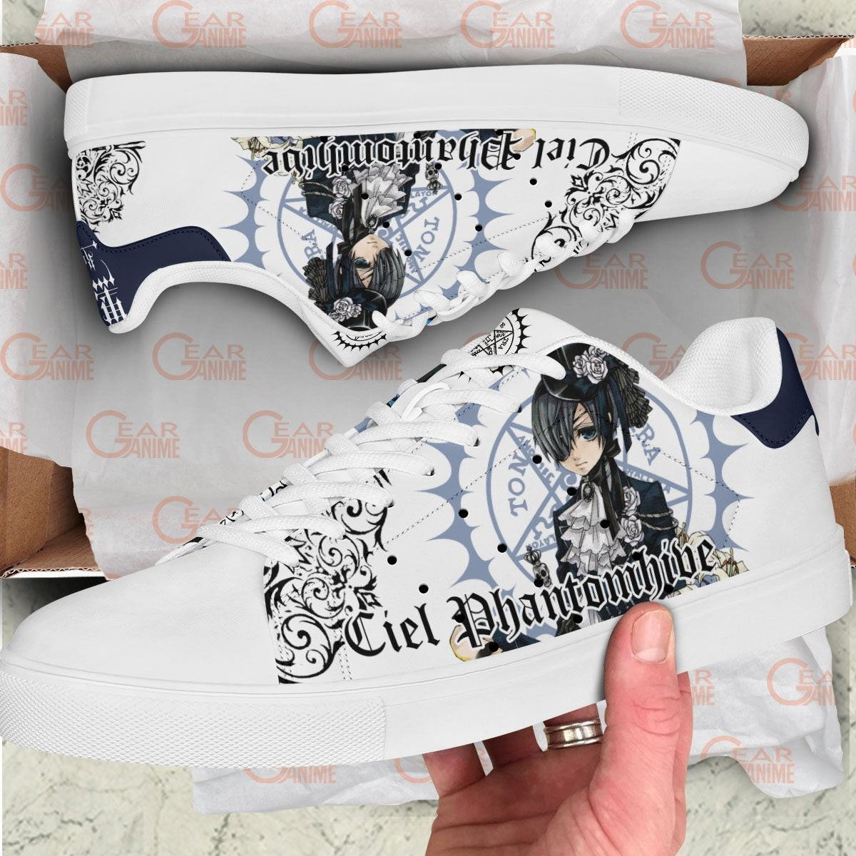 Black Butler Ciel Phantomhive Skate Sneakers Custom Anime Shoes