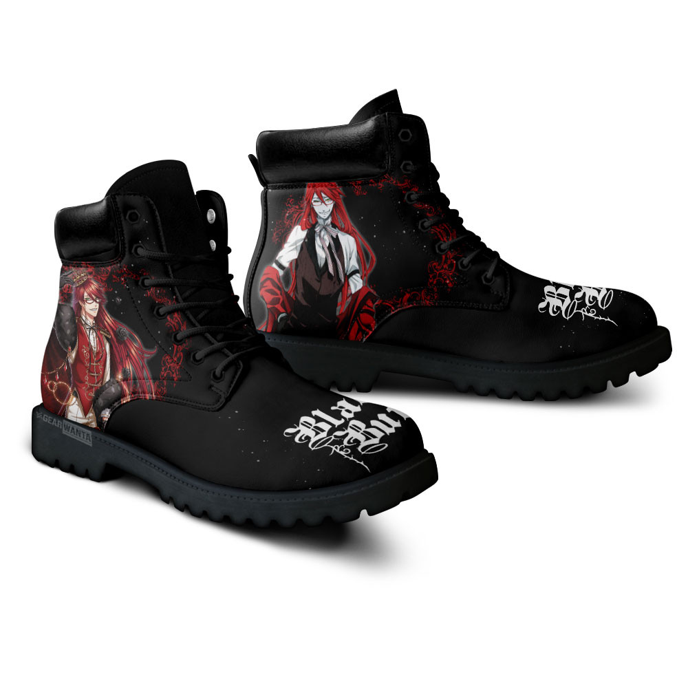 Black Butler Grell Sutcliff Boots Anime Custom Shoes