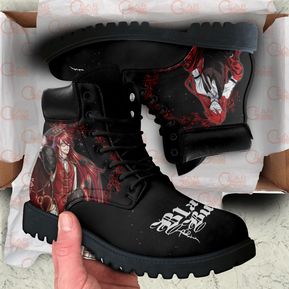 Black Butler Grell Sutcliff Boots Anime Custom Shoes