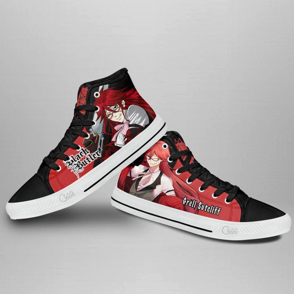 Black Butler Grell Sutcliff High Top Shoes Custom Anime Sneakers