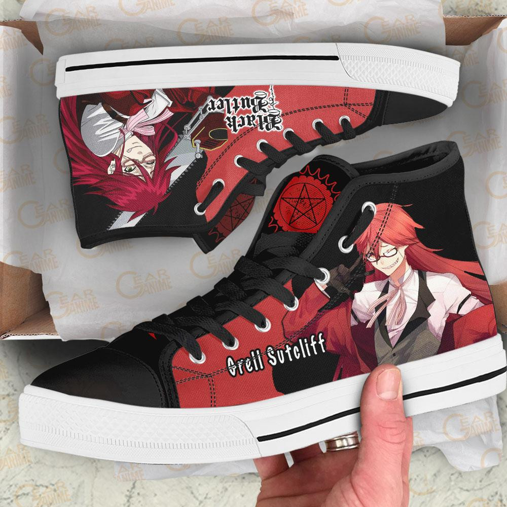 Black Butler Grell Sutcliff High Top Shoes Custom Anime Sneakers