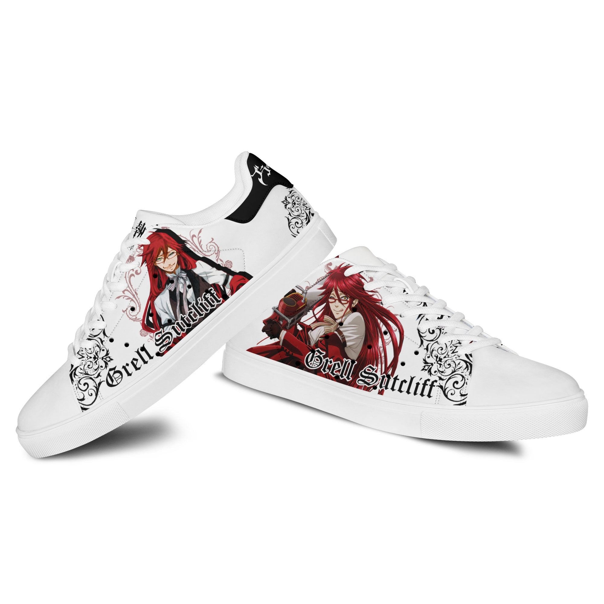Black Butler Grell Sutcliff Skate Sneakers Custom Anime Shoes