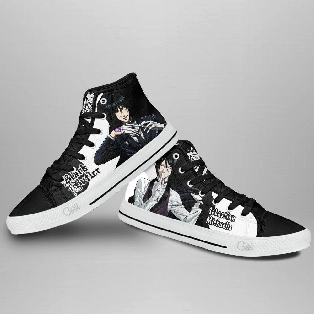 Black Butler Sebastian Michaelis High Top Shoes Custom Anime Sneakers