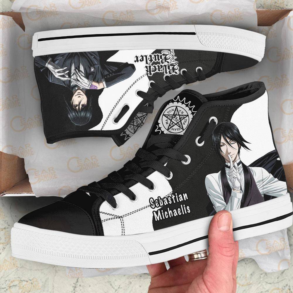 Black Butler Sebastian Michaelis High Top Shoes Custom Anime Sneakers
