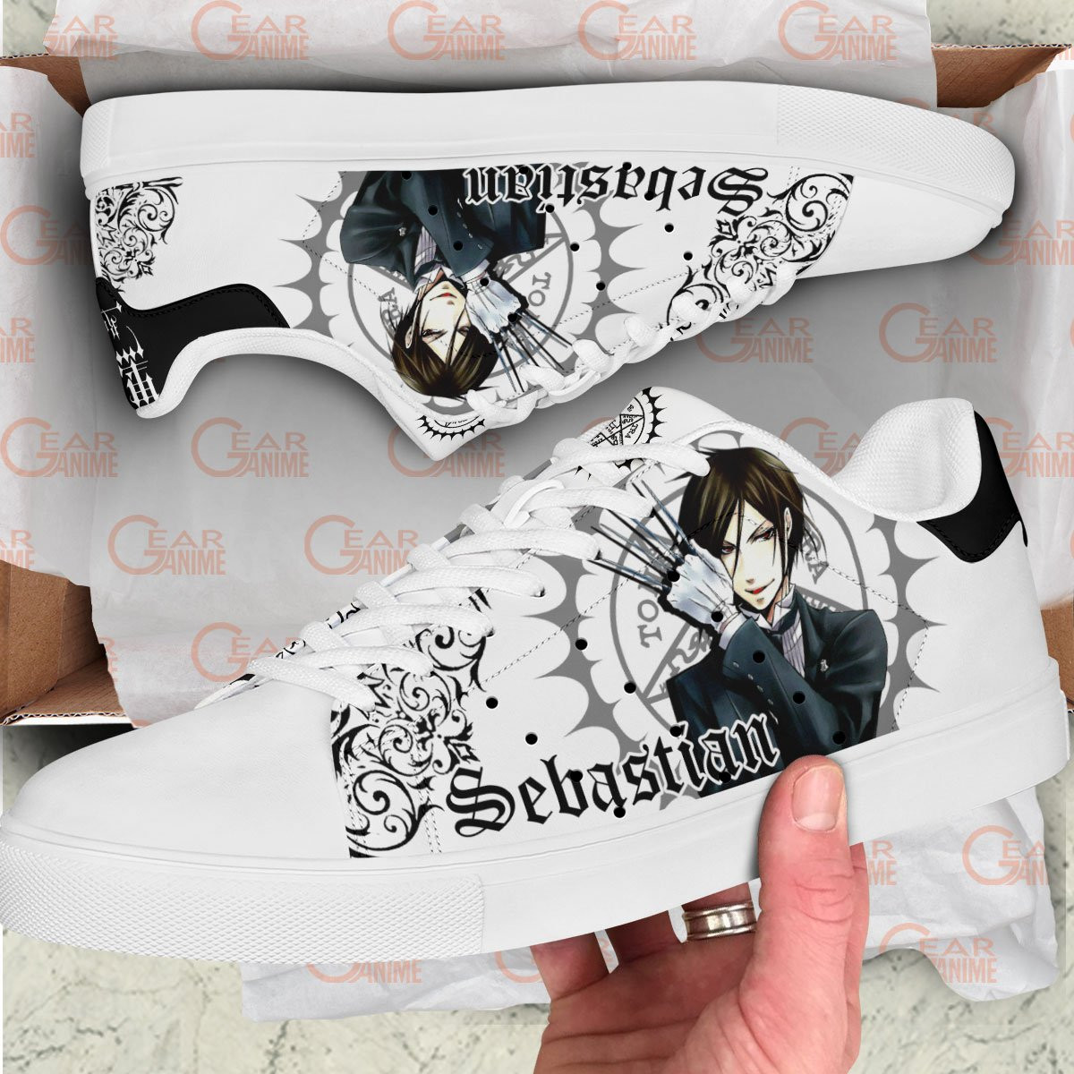 Black Butler Sebastian Michaelis Skate Sneakers Custom Anime Shoes