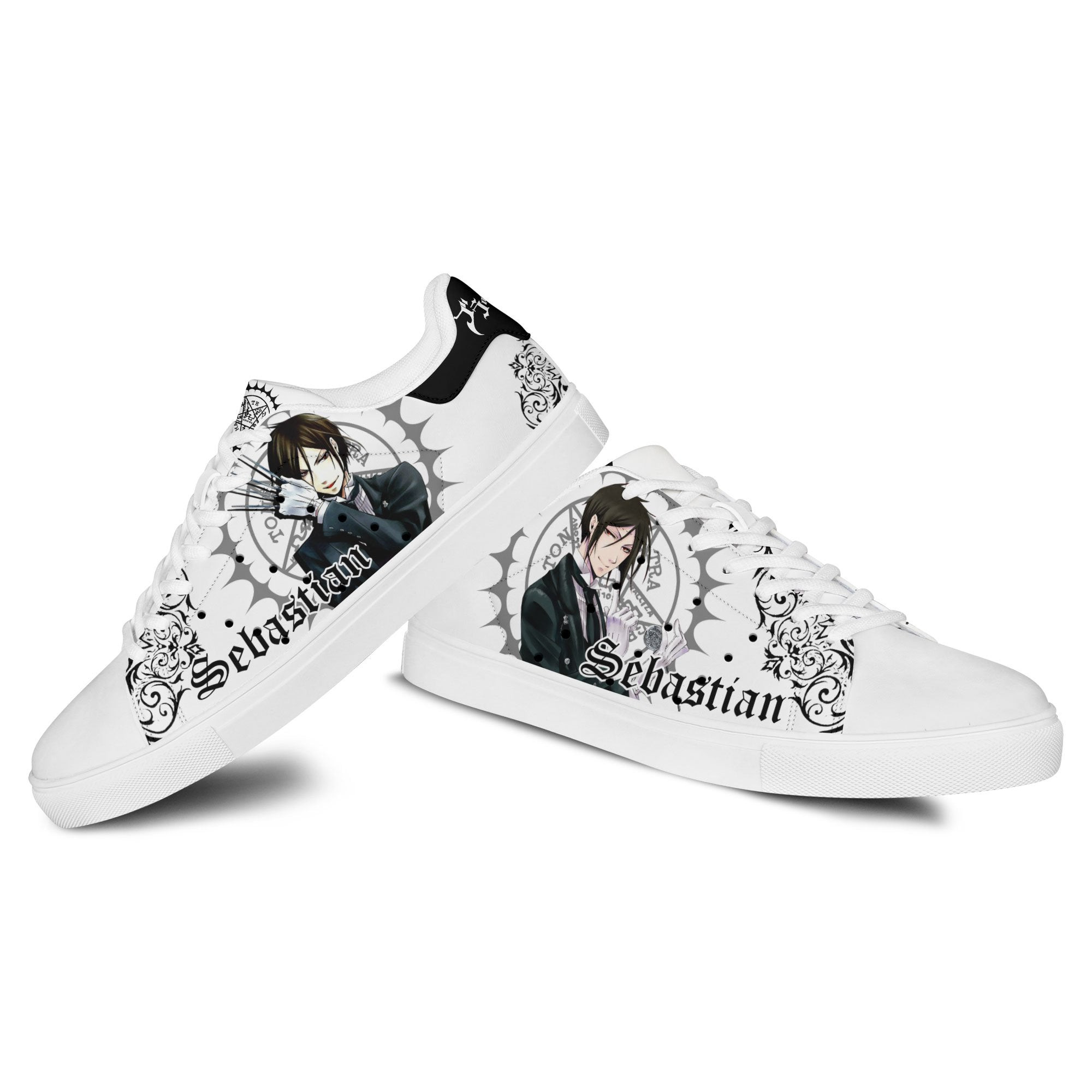 Black Butler Sebastian Michaelis Skate Sneakers Custom Anime Shoes