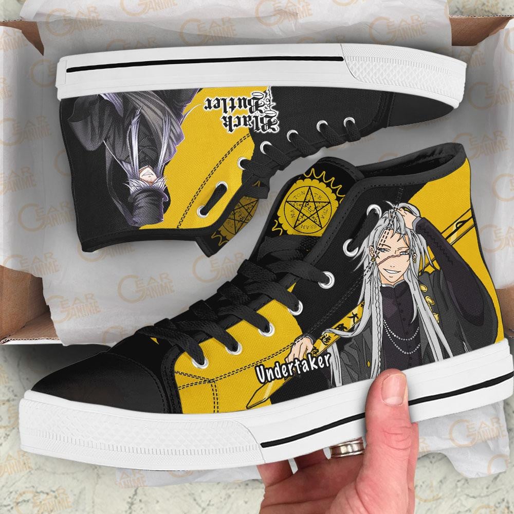 Black Butler Undertaker High Top Shoes Custom Anime Sneakers