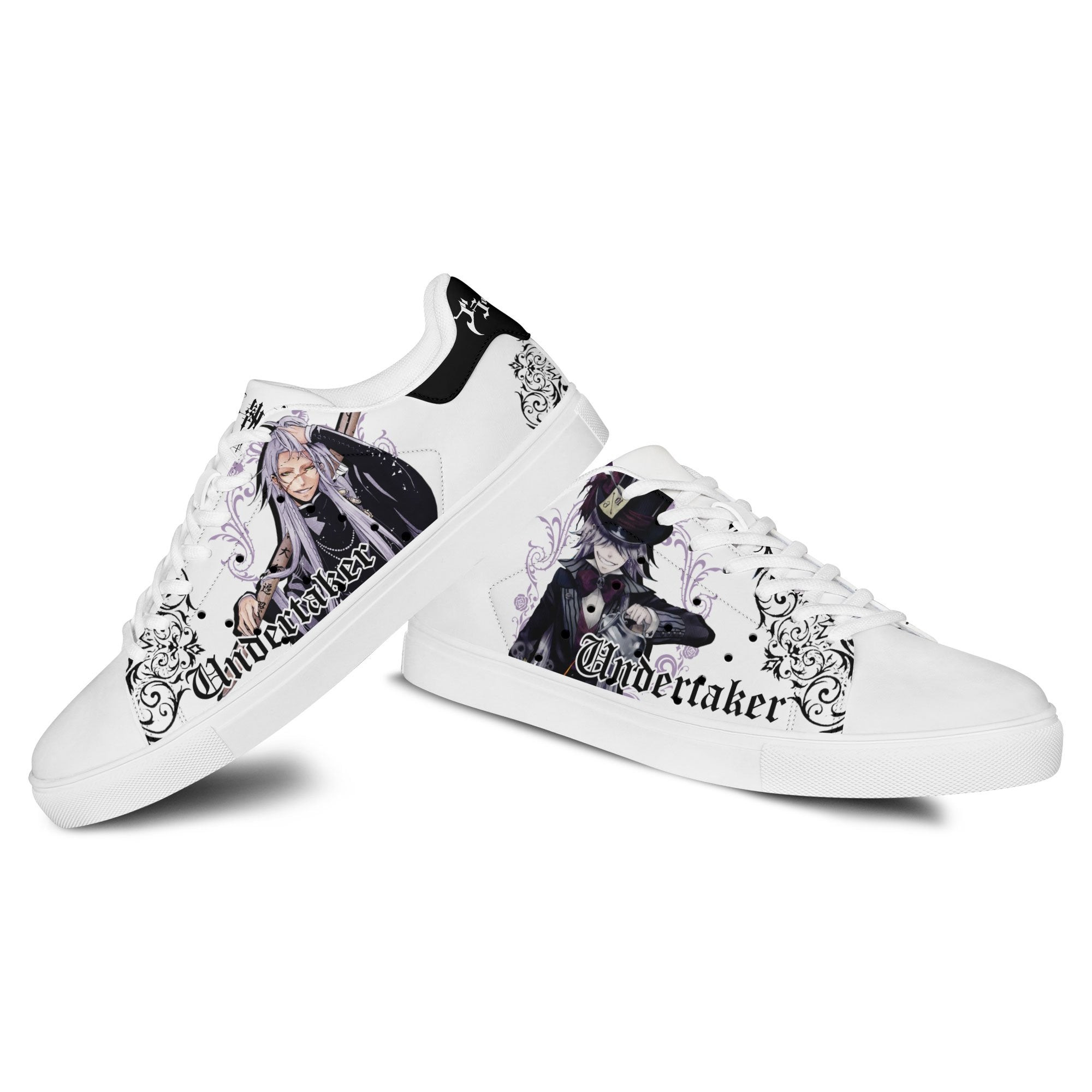 Black Butler Undertaker Skate Sneakers Custom Anime Shoes
