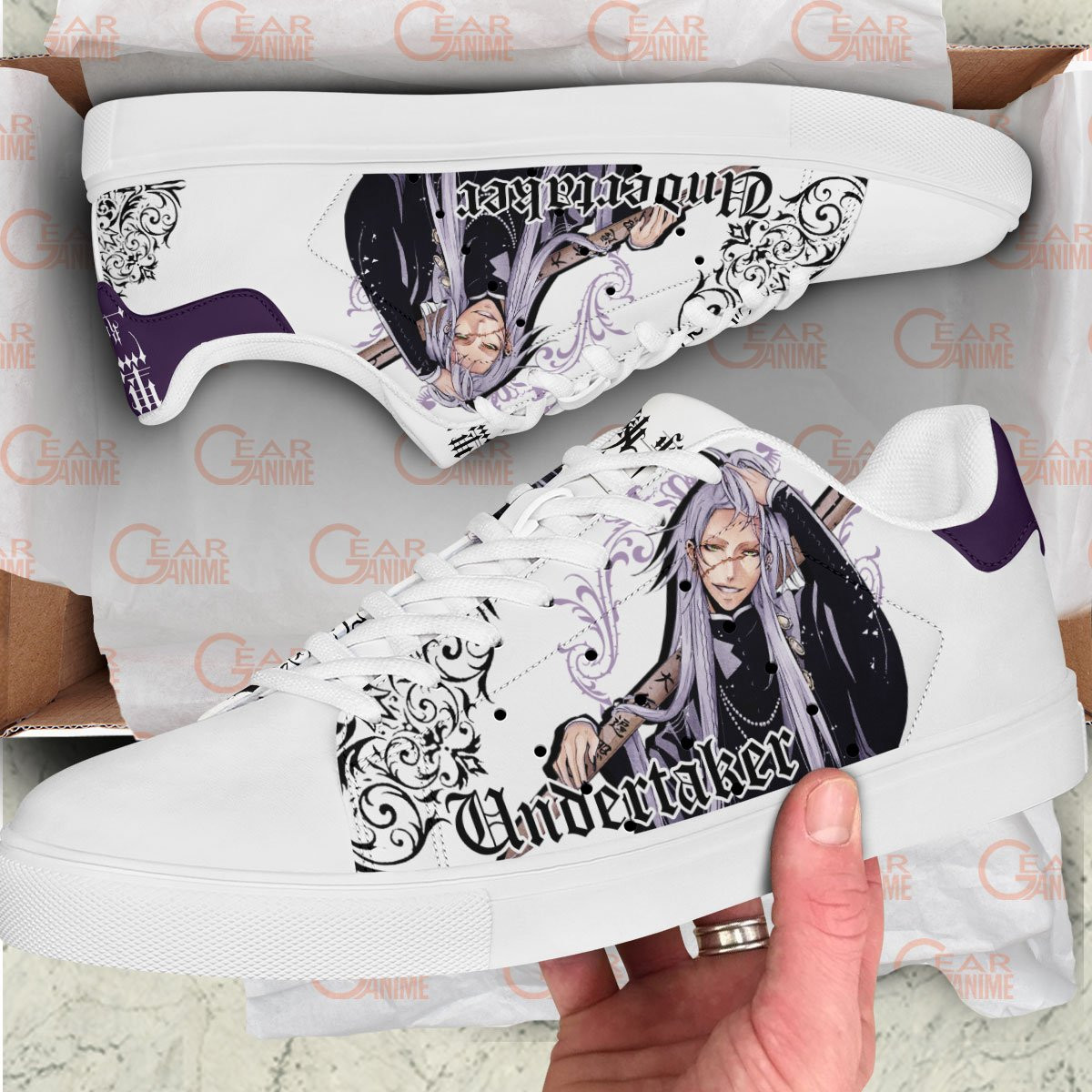 Black Butler Undertaker Skate Sneakers Custom Anime Shoes