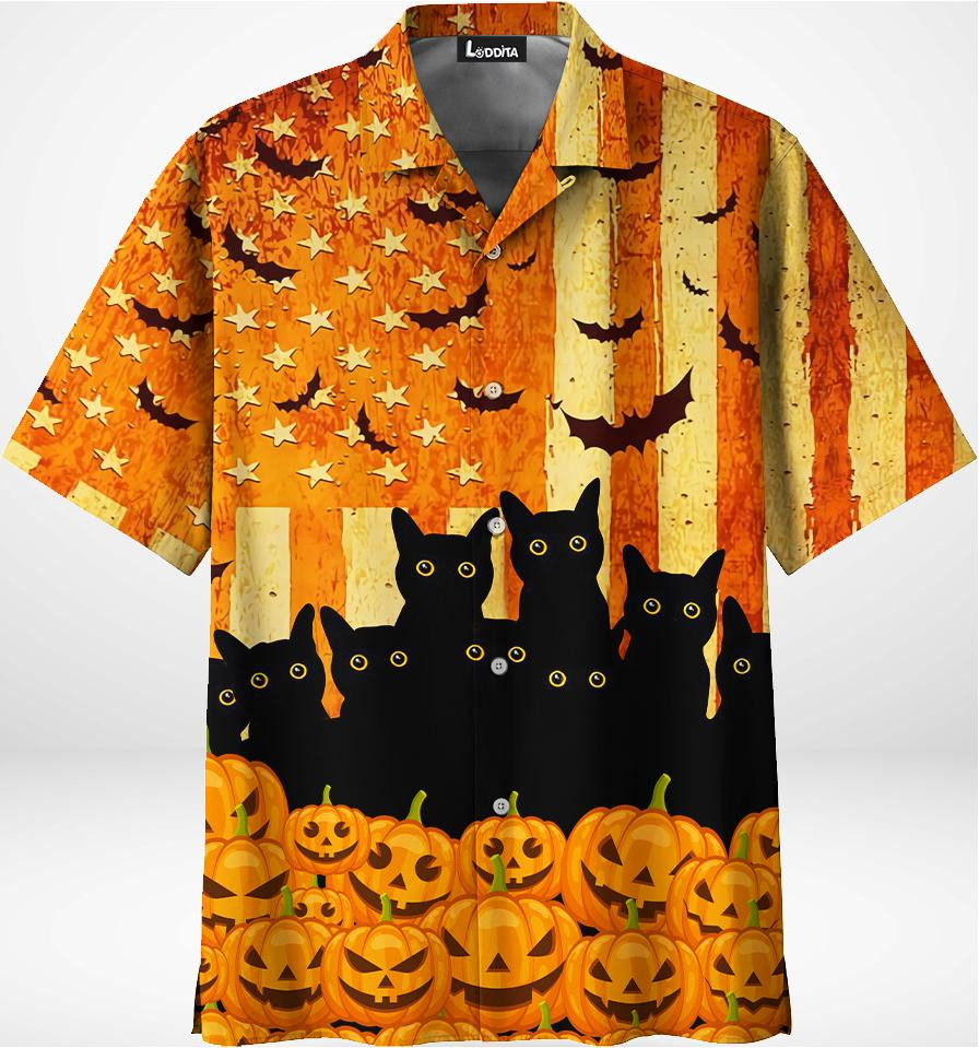 Black Cat – Happy Halloween Hawaiian Shirt