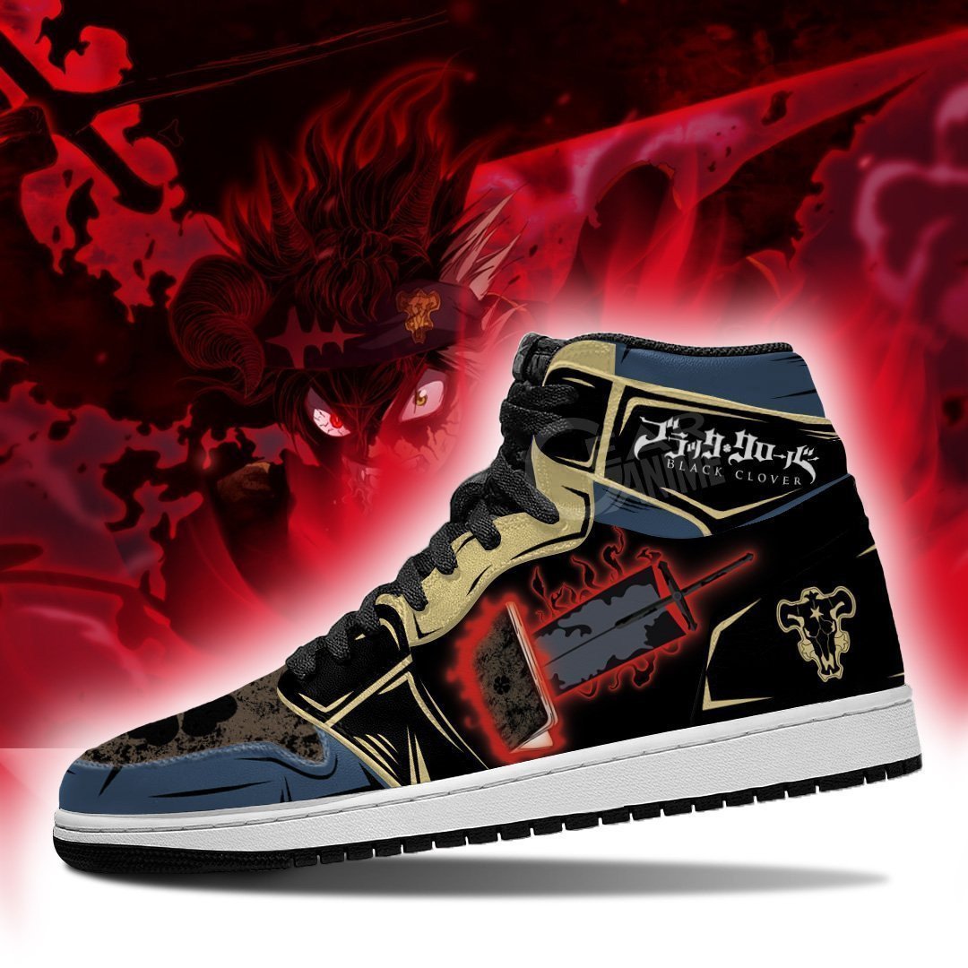 Black Clover Asta JD1s Sneakers Grimoire Sword Anime Shoes, Air Jordan Hightop