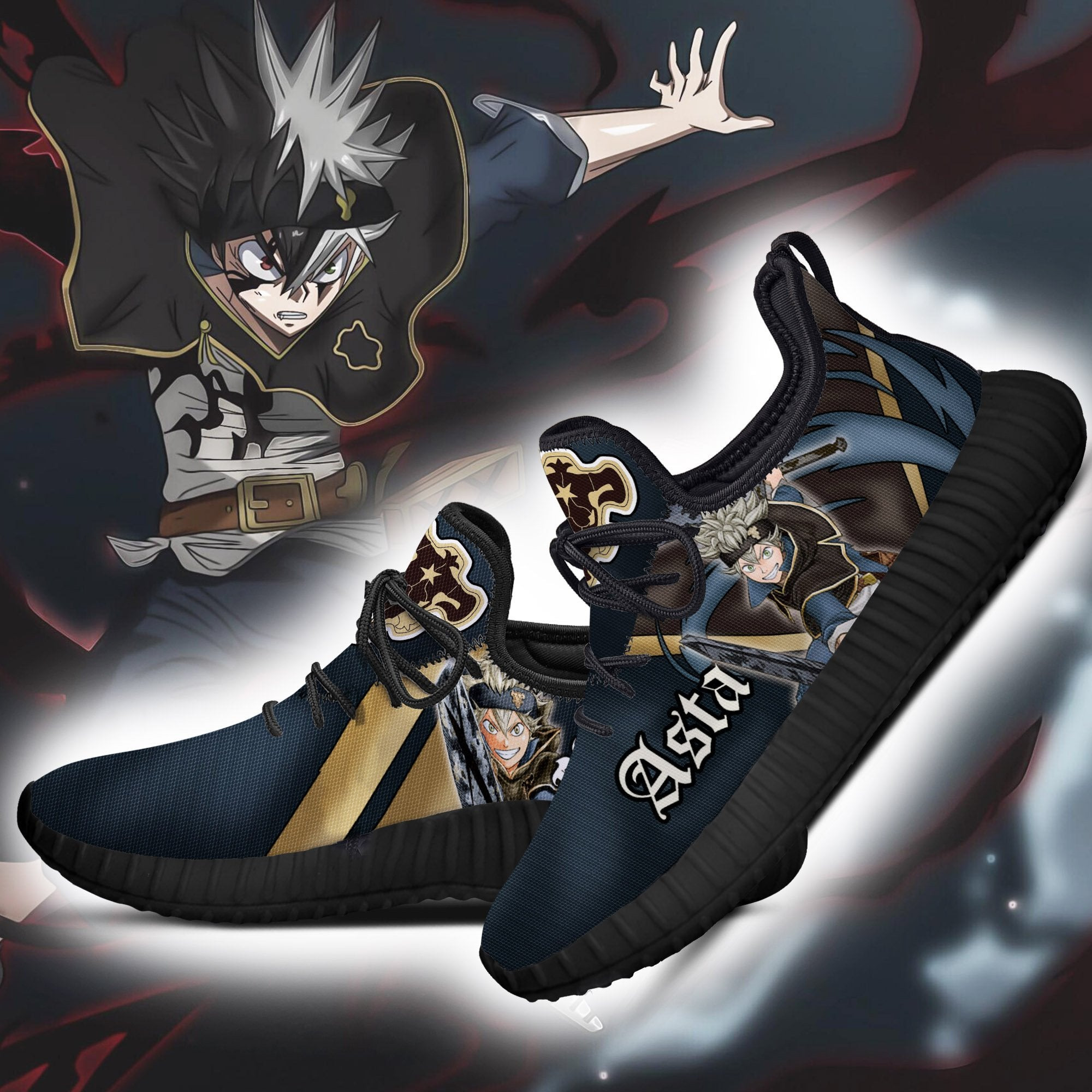 Black Clover Asta Reze Shoes Black Bull Knight Anime Sneakers
