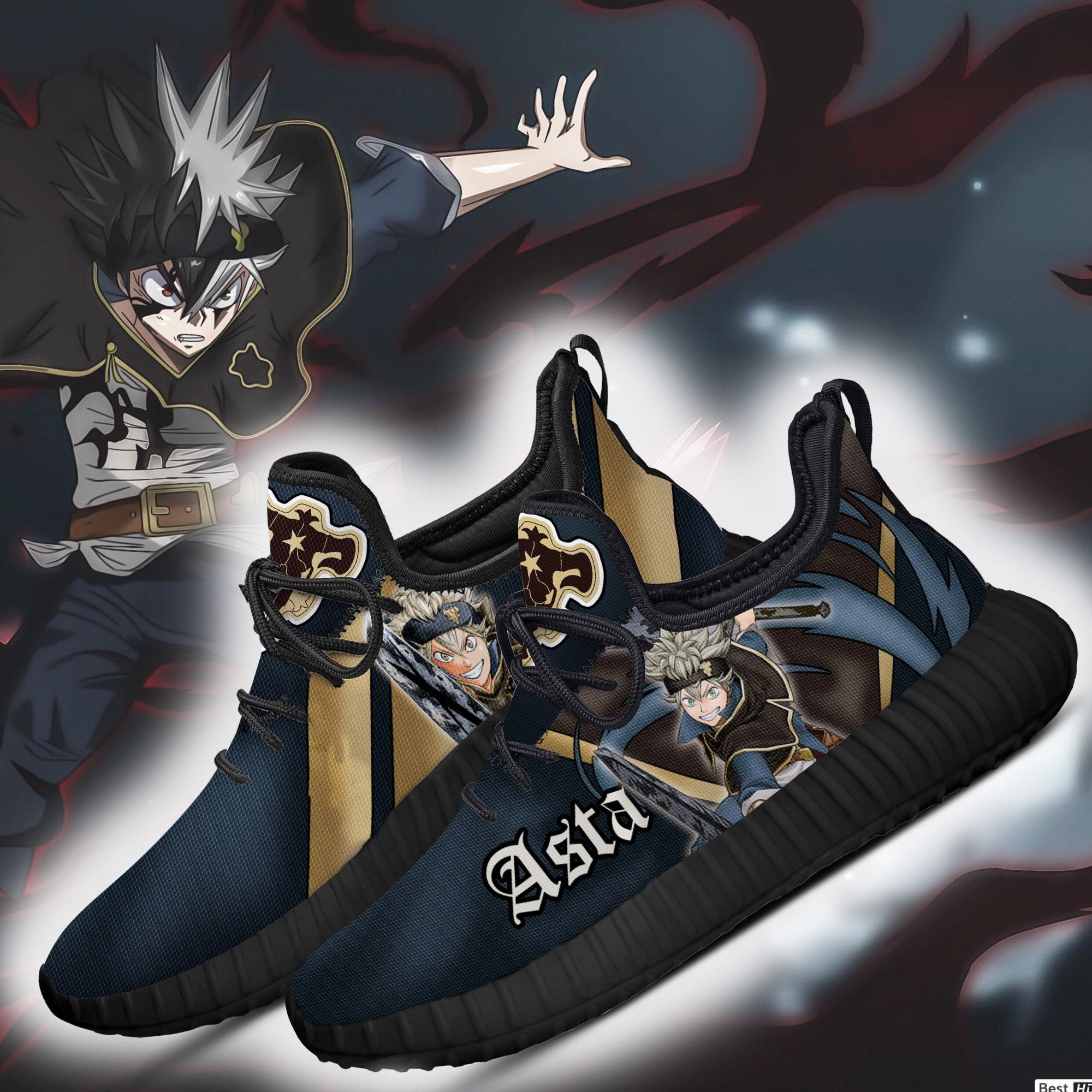 Black Clover Asta Reze Shoes Black Bull Knight Anime Sneakers