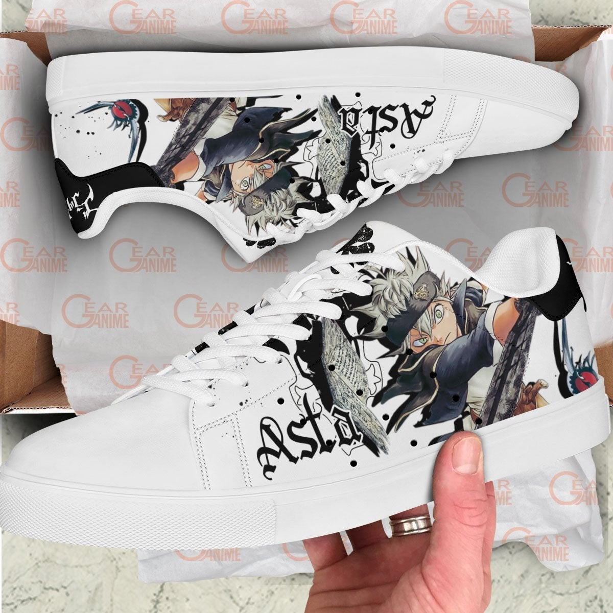 Black Clover Asta Skate Sneakers Custom Anime Shoes