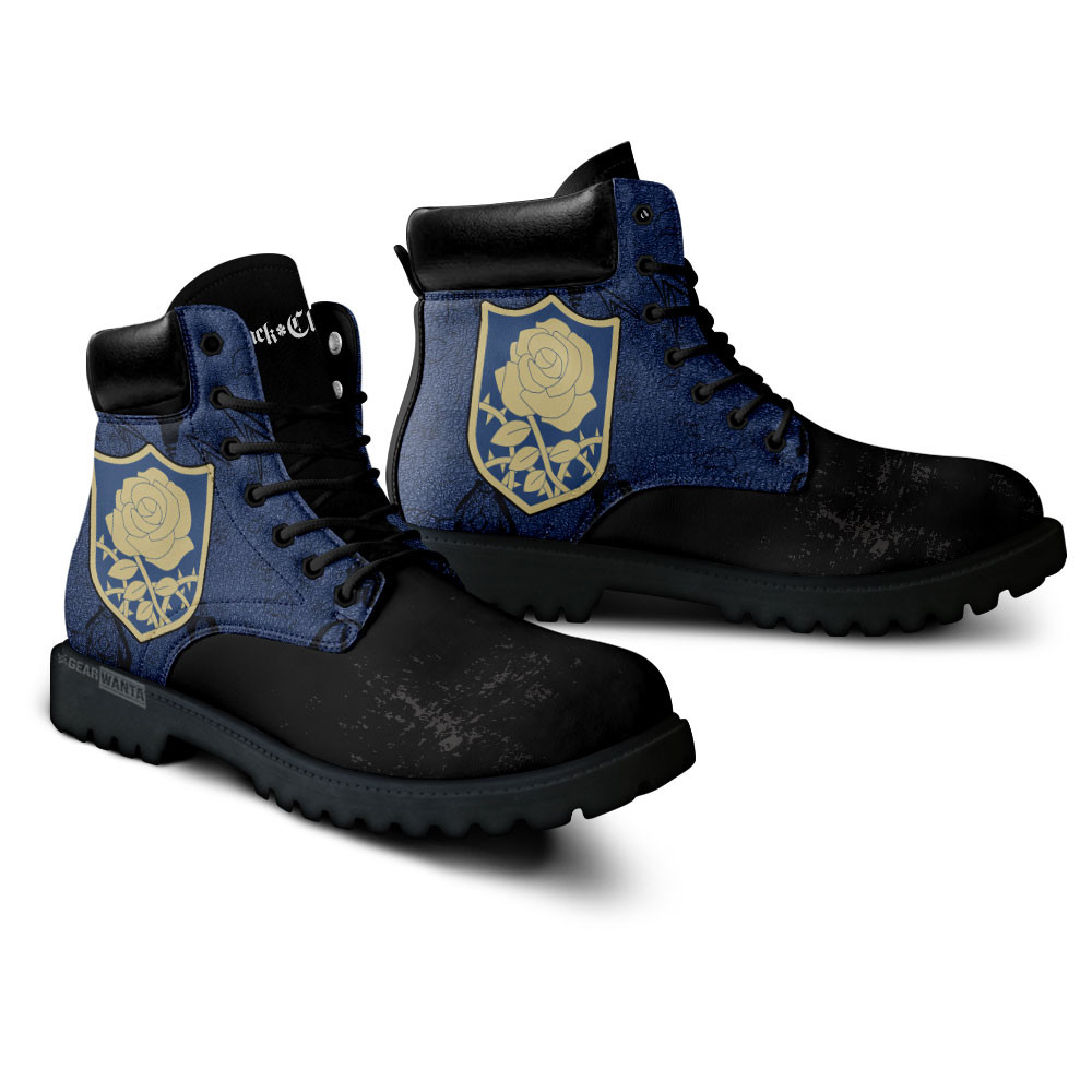 Black Clover Blue Rose Boots Custom Shoes For Anime Fans