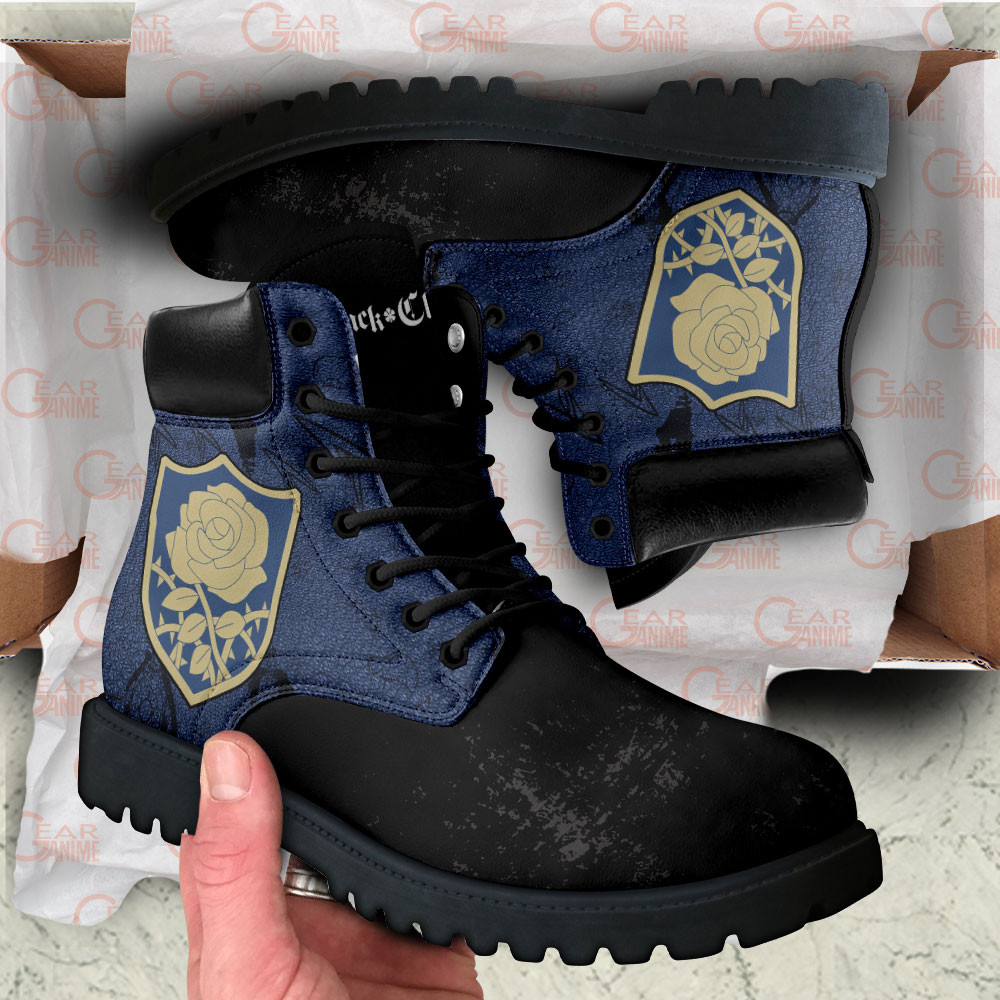Black Clover Blue Rose Boots Custom Shoes For Anime Fans