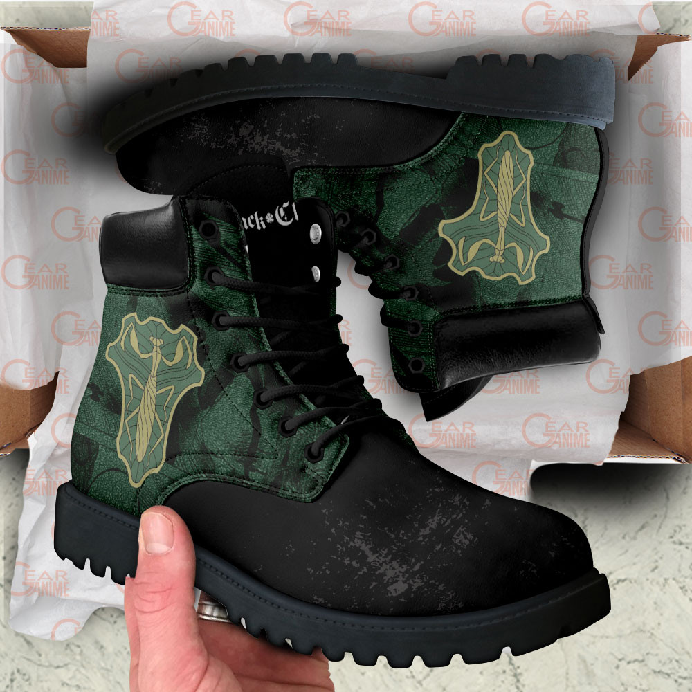 Black Clover Green Mantis Boots Custom Shoes For Anime Fans