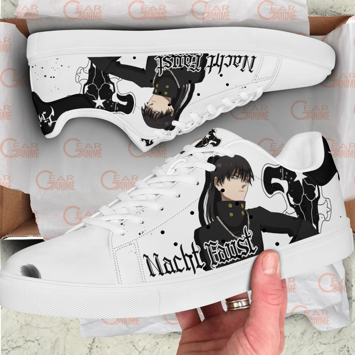 Black Clover Nacht Faust Skate Sneakers Custom Anime Shoes