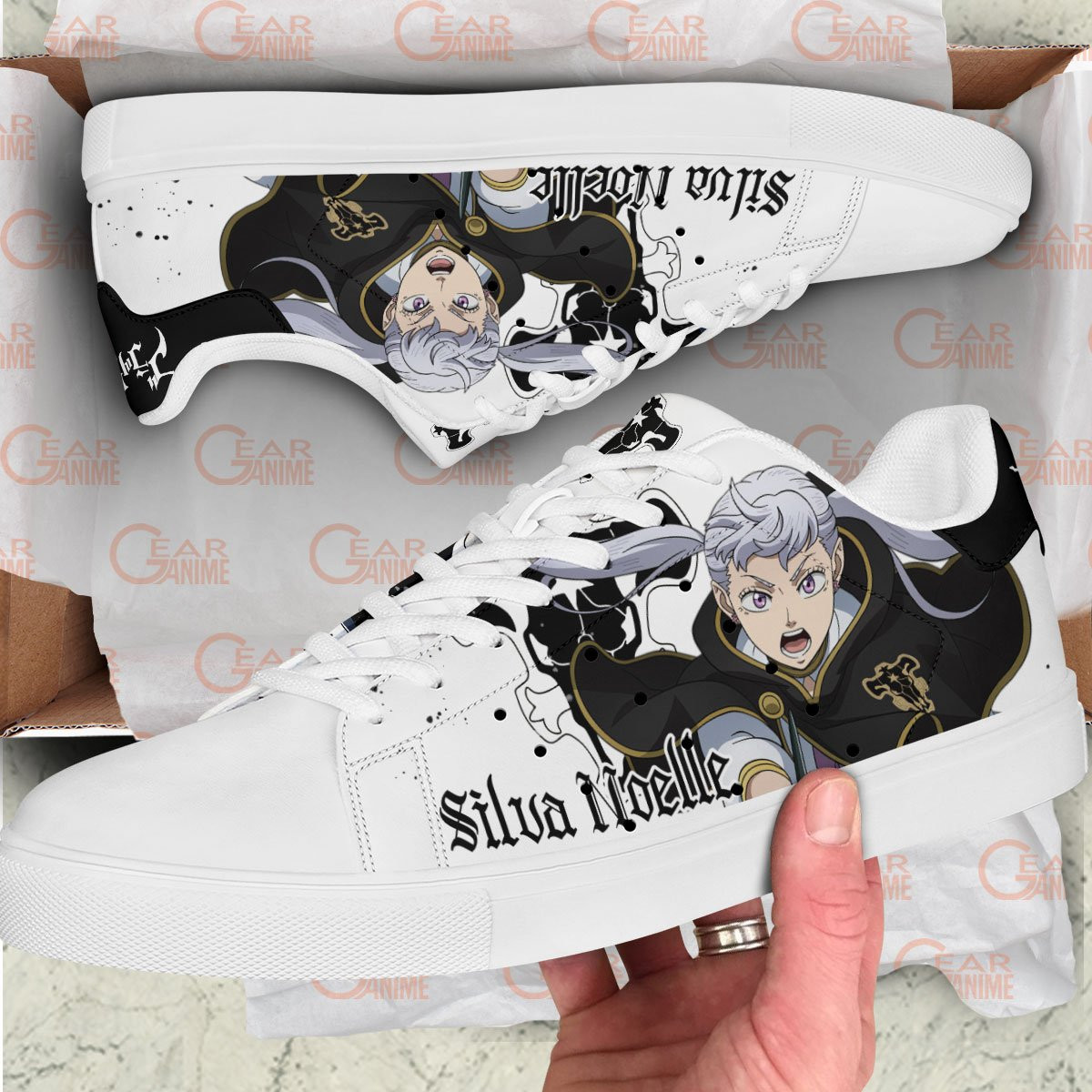 Black Clover Nozel Silva Skate Sneakers Custom Anime Shoes