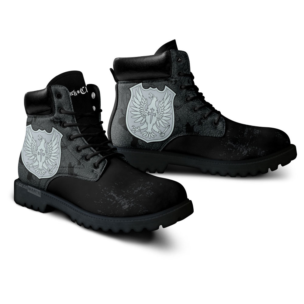 Black Clover Silver Eagle Boots Custom Shoes For Anime Fans