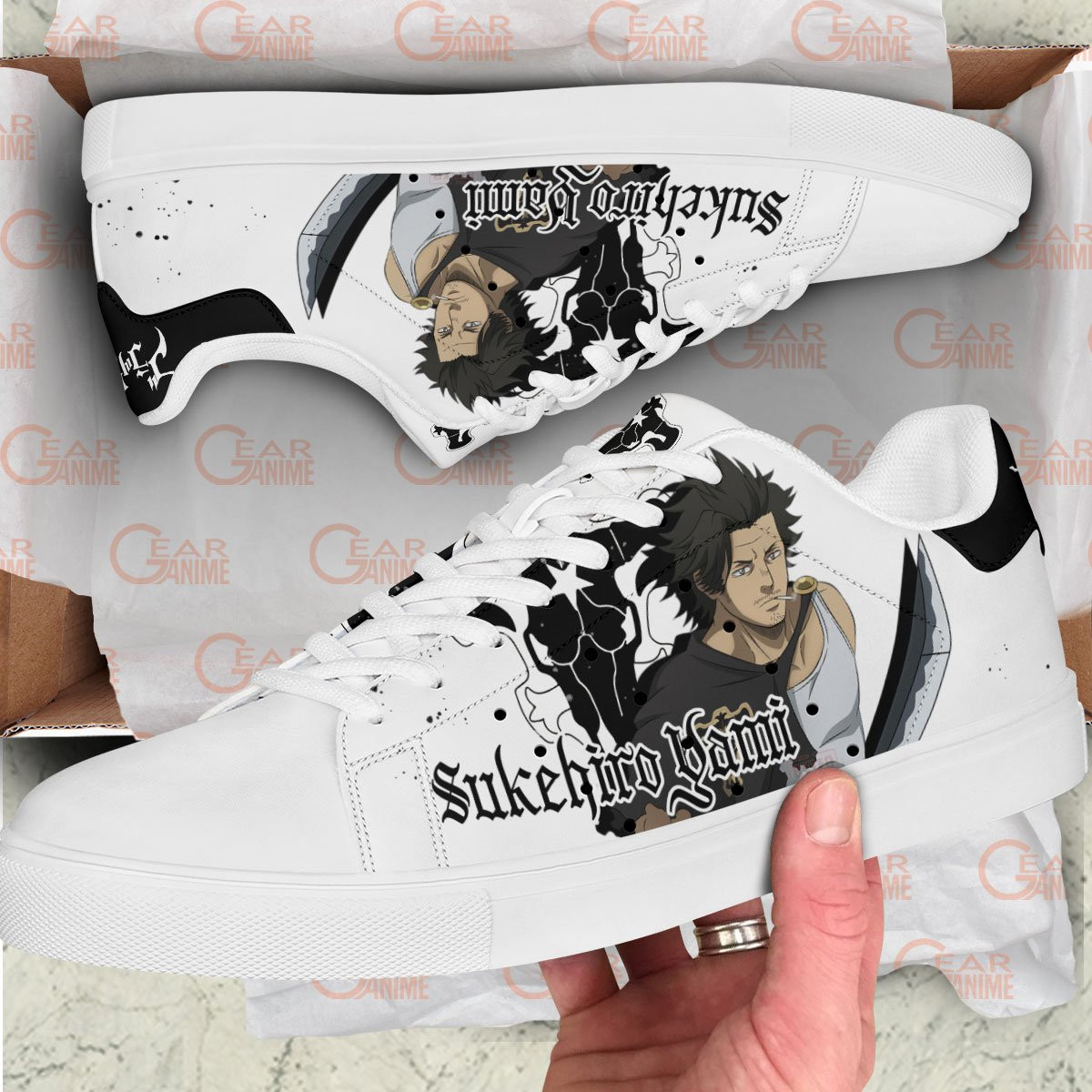 Black Clover Yami Sukehiro Skate Sneakers Custom Anime Shoes