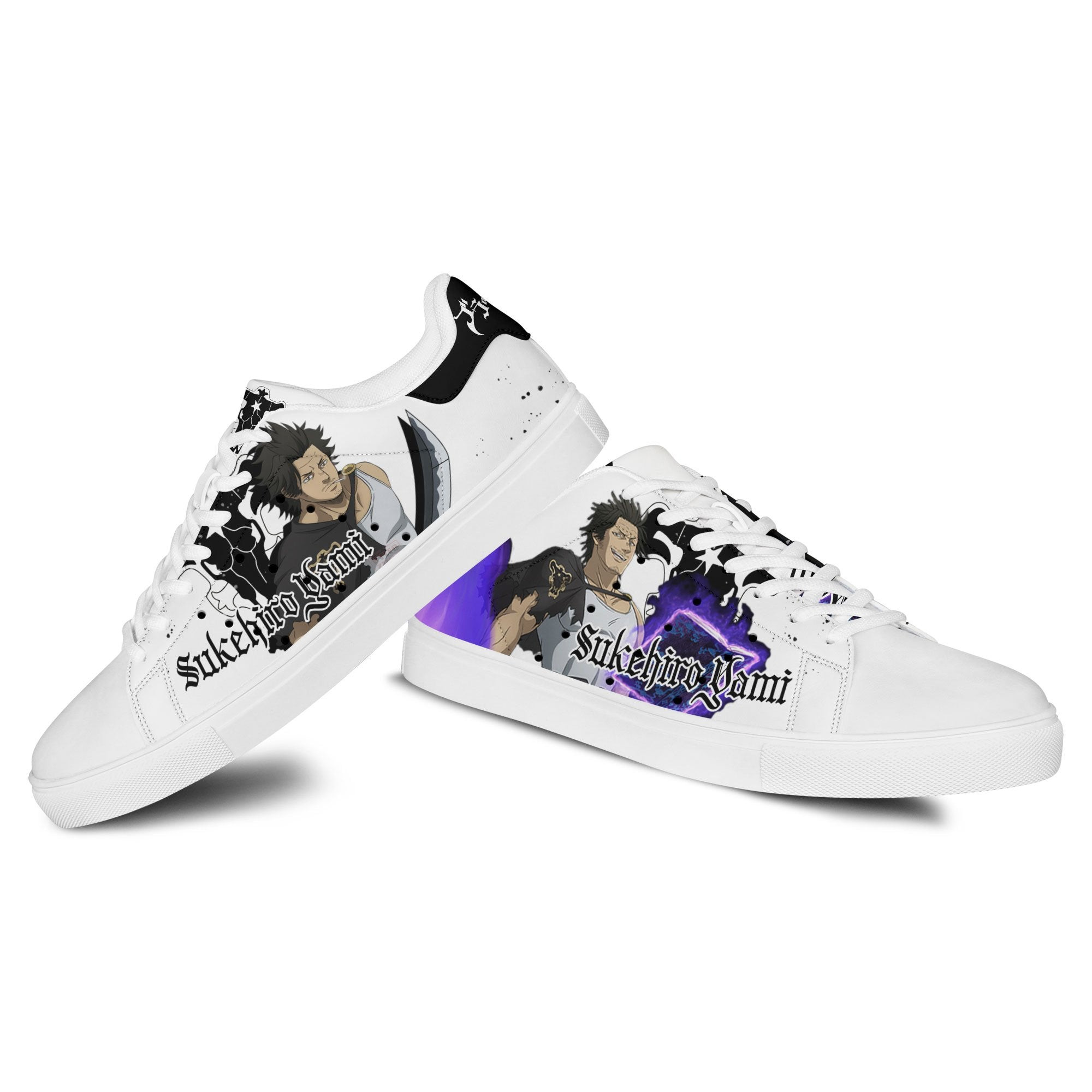 Black Clover Yami Sukehiro Skate Sneakers Custom Anime Shoes