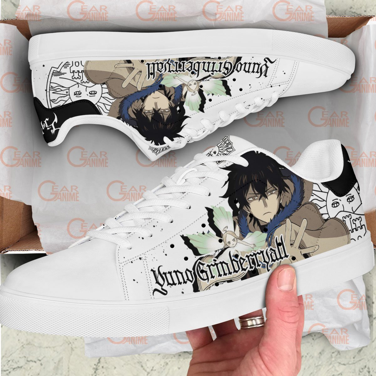 Black Clover Yuno Grinberryall Skate Sneakers Custom Anime Shoes