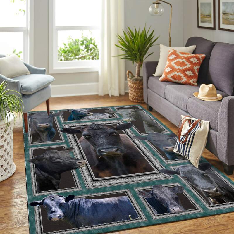 Black Cow Quilt Mk Carpet Area Rectangle Rug