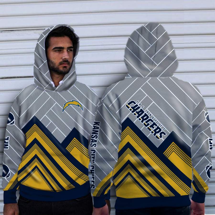 Black Cross Line Los Angeles Chargers Hoodie
