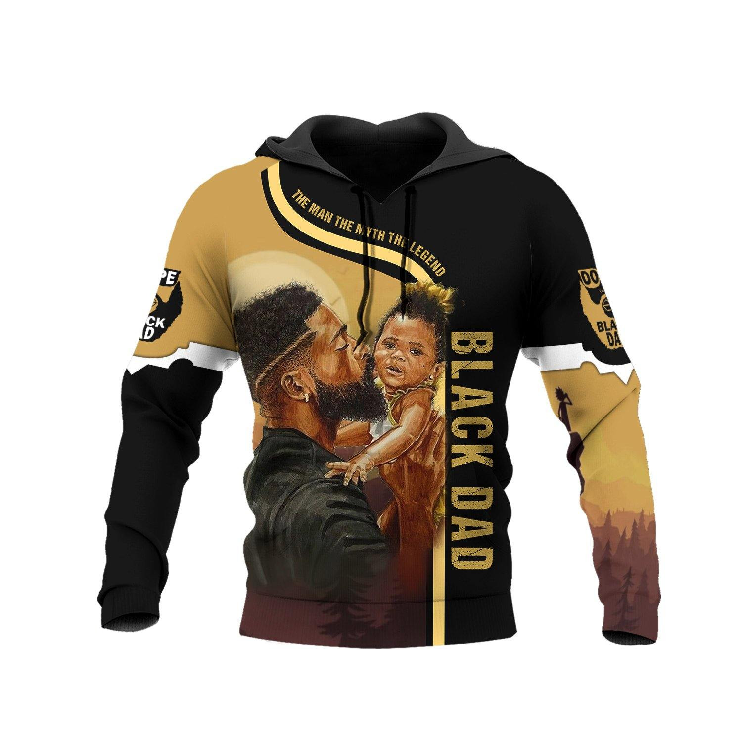 Black Dad – The Man The Myth The Legend Aop Hoodie