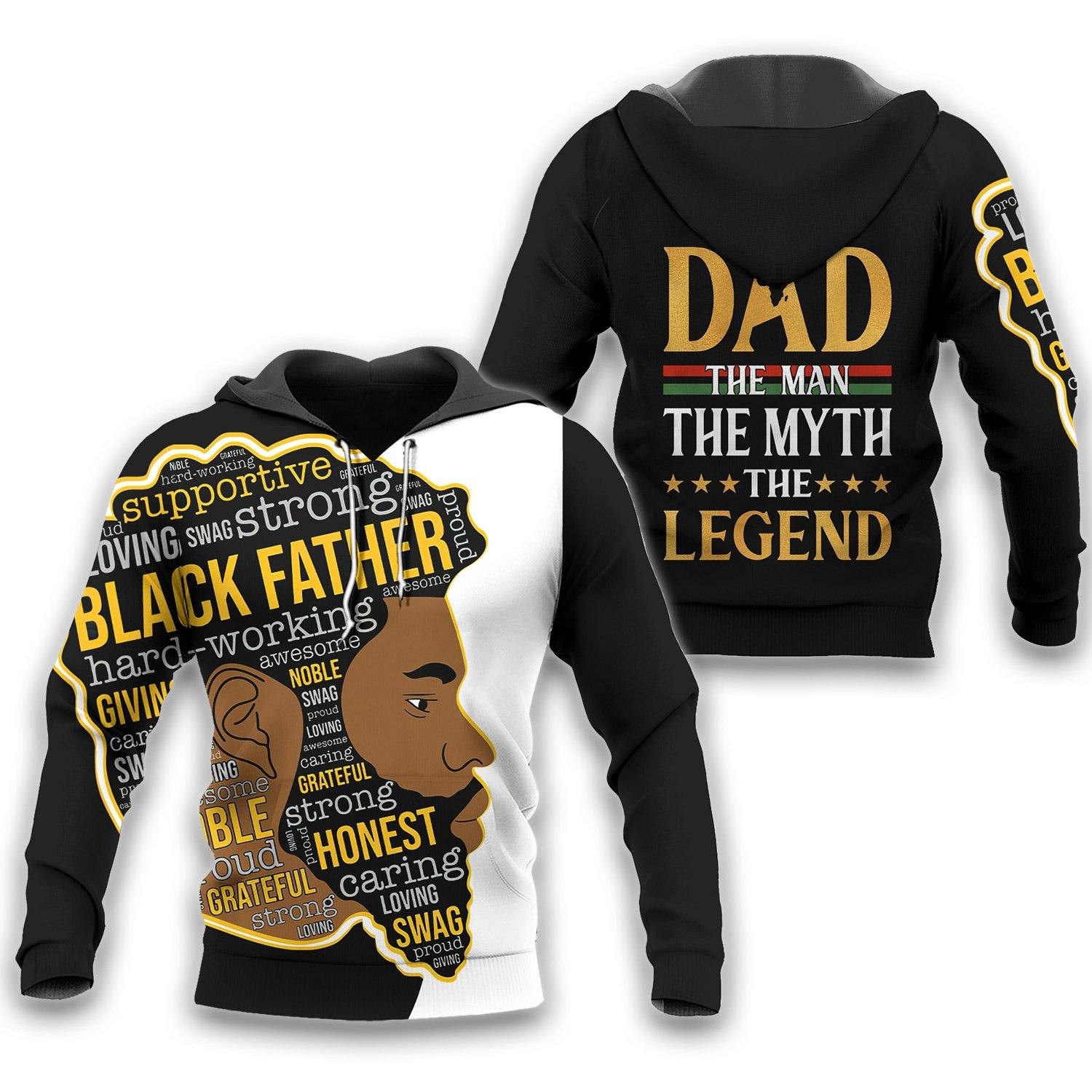Black Father – The Man The Myth The Legend Aop Hoodie