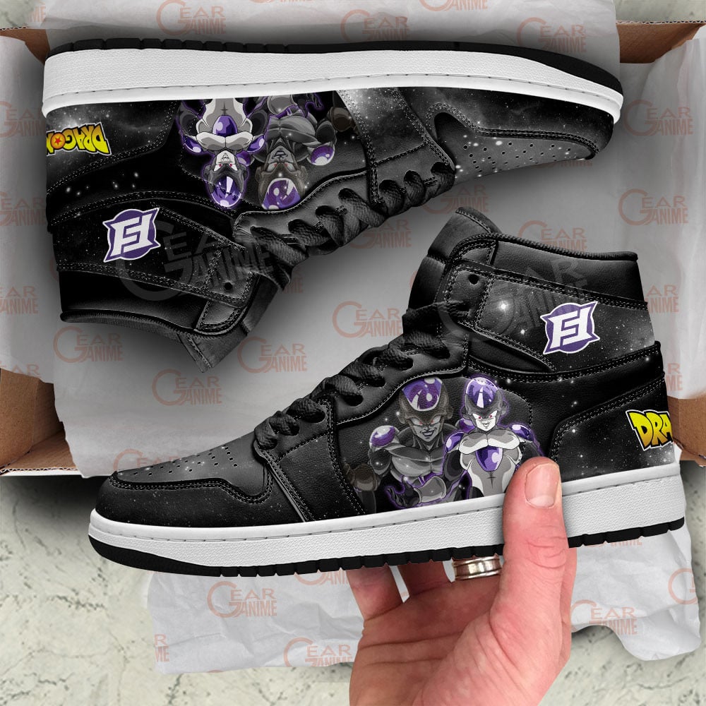 Black Frieza JD1s Sneakers Dragon Ball Super Anime Shoes Perfect Gift For Fans, Air Jordan Hightop
