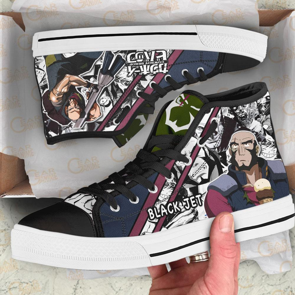Black Jet High Top Shoes Custom Manga Anime Cowboy Bebop Sneakers