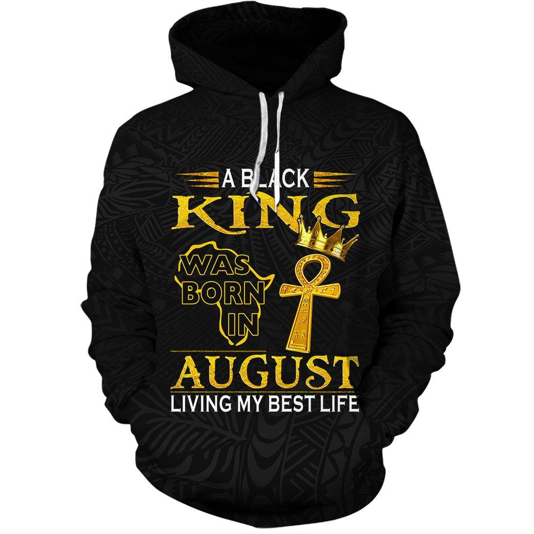Black King Was Born In August All-Over Printed Hoodie