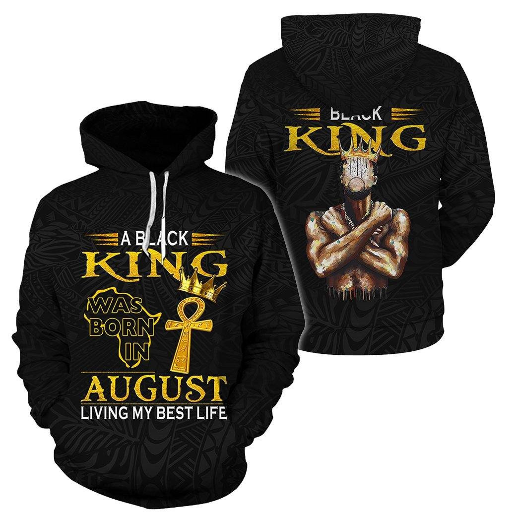 Black King Was Born In August All-Over Printed Hoodie