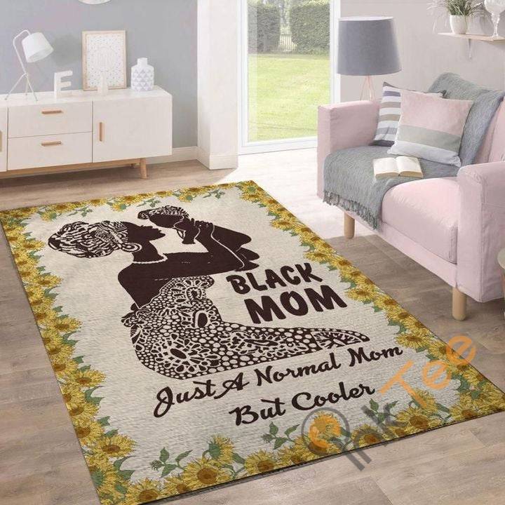 Black Mom Sunflower Girl Magic Afro American For Living Room Home Decoration Rectangle Rug