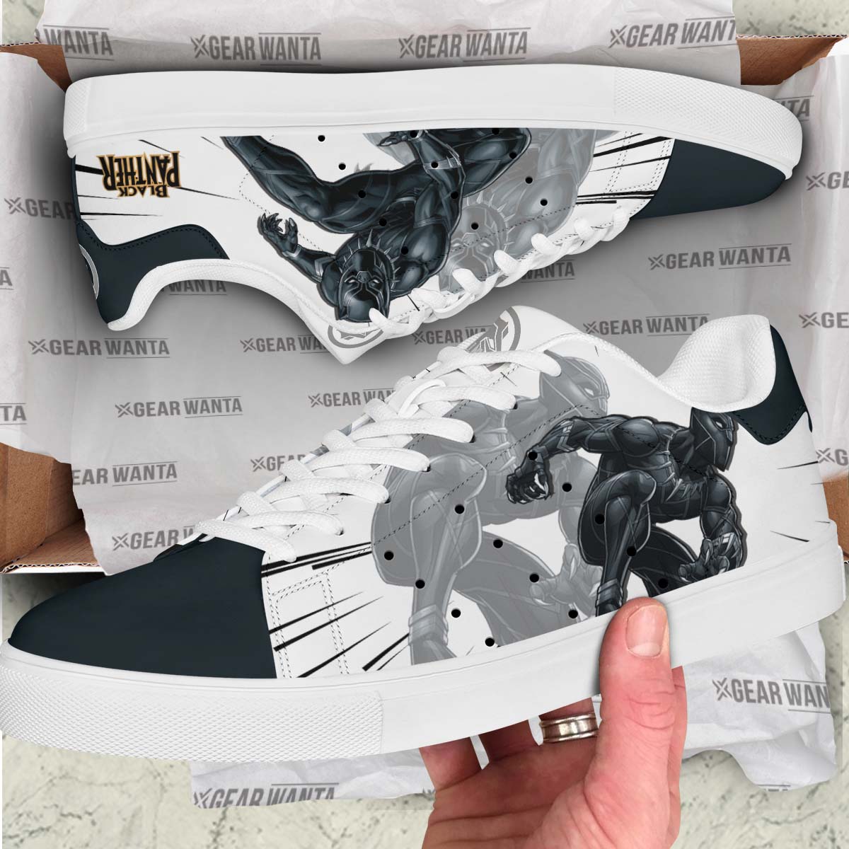 Black Panther Custom Skate Shoes